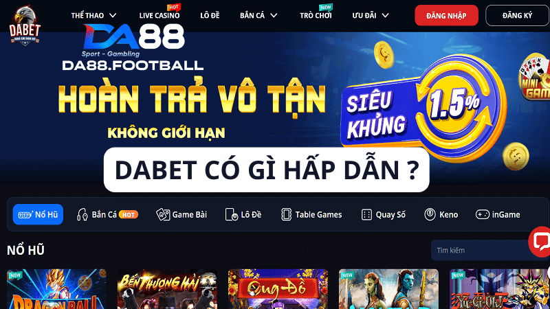Dabet - Sân chơi cá cược đổi thưởng uy tín hàng đầu nằm 2024 2 Dabet rất biết cách mang đến cho anh trải nghiệm tuyệt vời